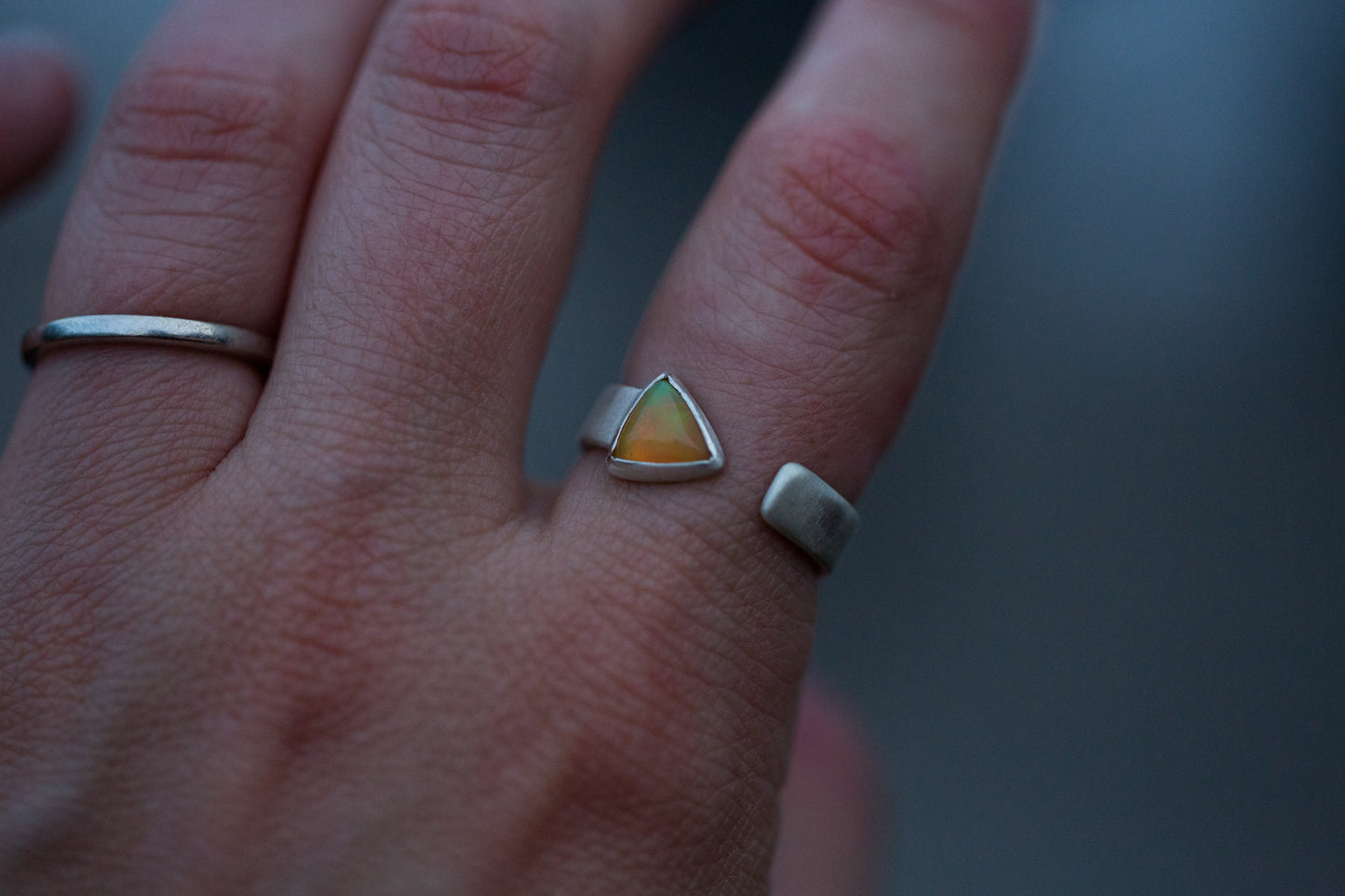 Triangle Opal Ring